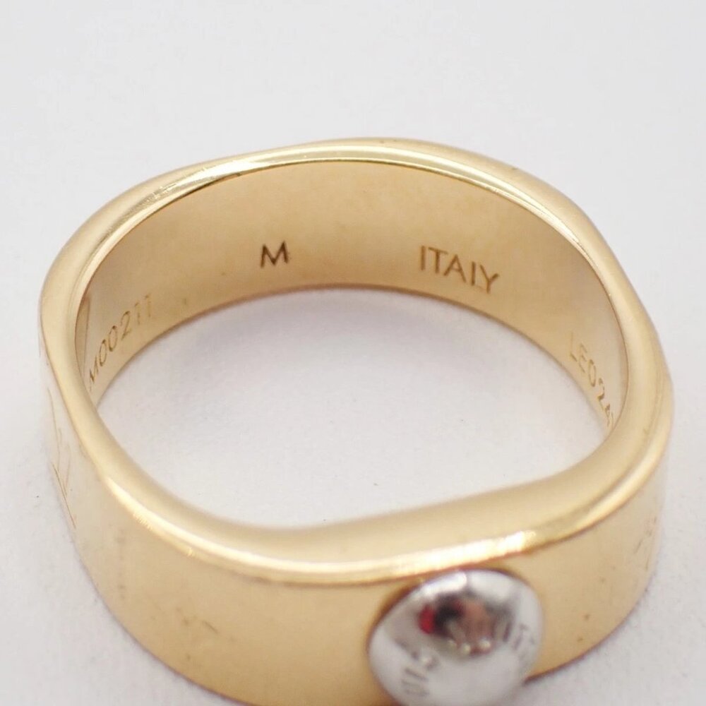 LOUIS VUITTON Nanogram Ring Size M Gold Silver Italy Accessory M00211 67EG247 - Picture 5 of 13